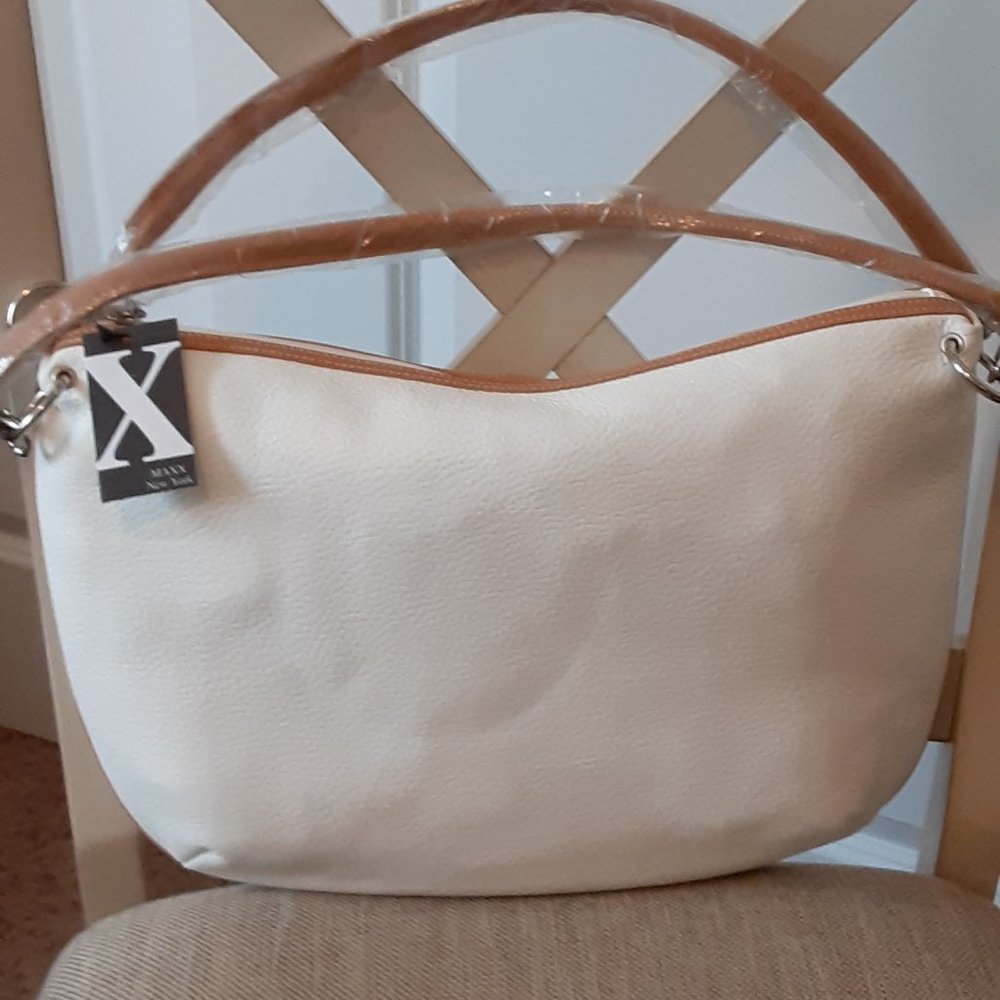 Pebbled Leather Double Handle Hobo Bag